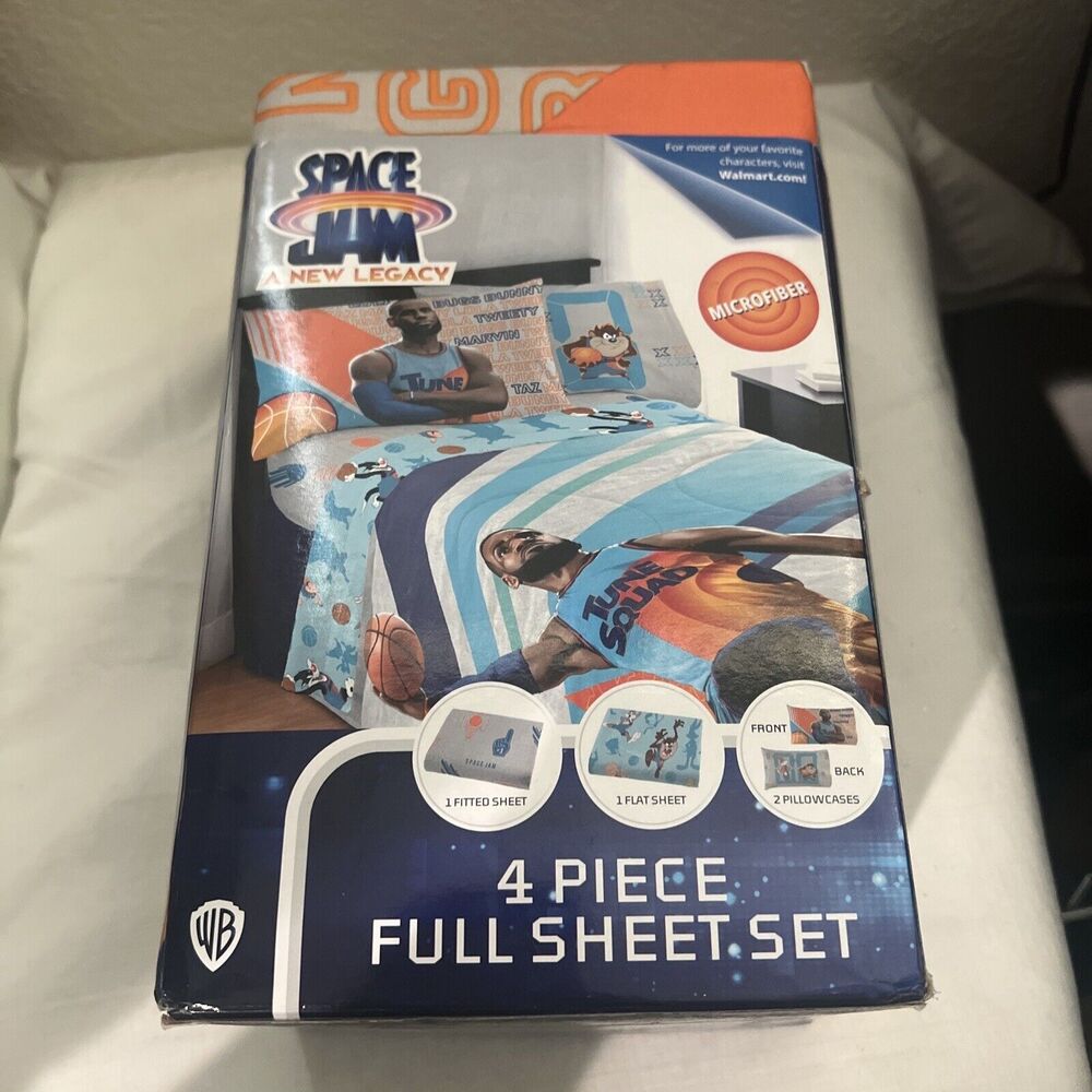 Space Jam A NEW LEGACY 4 PC Full Bedding Sheet Set